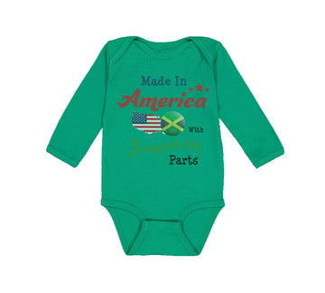 Long Sleeve Bodysuit Baby Made in America with Jamaican Parts Boy & Girl Clothes