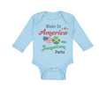 Long Sleeve Bodysuit Baby Made in America with Jamaican Parts Boy & Girl Clothes