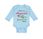 Long Sleeve Bodysuit Baby Made in America with Jamaican Parts Boy & Girl Clothes