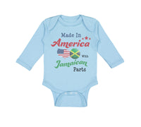 Long Sleeve Bodysuit Baby Made in America with Jamaican Parts Boy & Girl Clothes