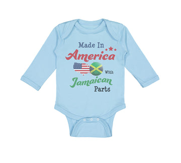 Long Sleeve Bodysuit Baby Made in America with Jamaican Parts Boy & Girl Clothes