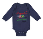 Long Sleeve Bodysuit Baby Made in America with Jamaican Parts Boy & Girl Clothes
