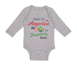 Long Sleeve Bodysuit Baby Made in America with Jamaican Parts Boy & Girl Clothes