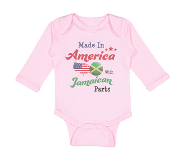 Long Sleeve Bodysuit Baby Made in America with Jamaican Parts Boy & Girl Clothes