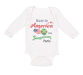 Long Sleeve Bodysuit Baby Made in America with Jamaican Parts Boy & Girl Clothes