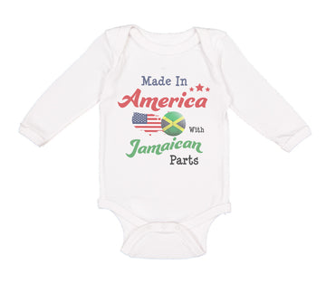 Long Sleeve Bodysuit Baby Made in America with Jamaican Parts Boy & Girl Clothes