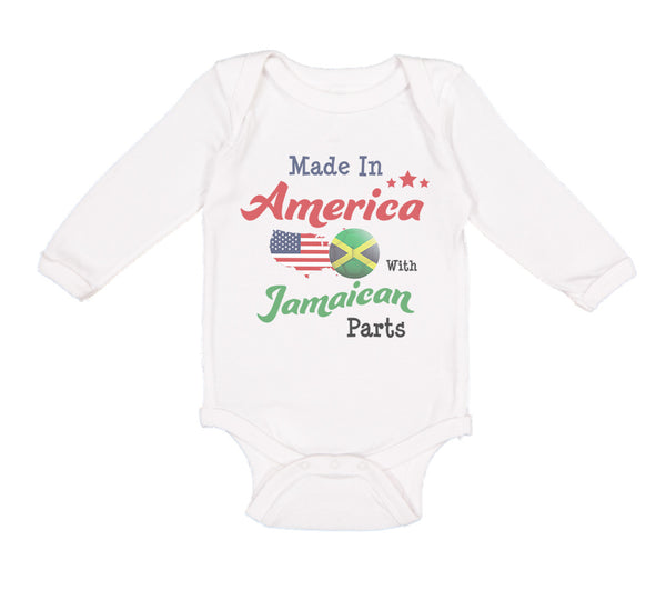 Long Sleeve Bodysuit Baby Made in America with Jamaican Parts Boy & Girl Clothes