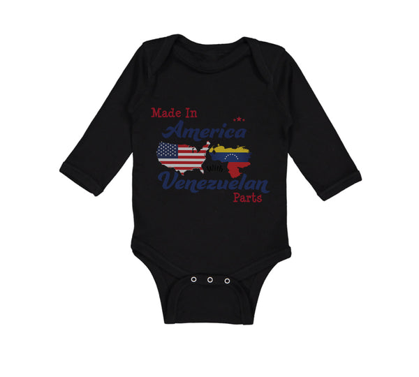 Long Sleeve Bodysuit Baby Made in America with Venezuelan Parts Cotton