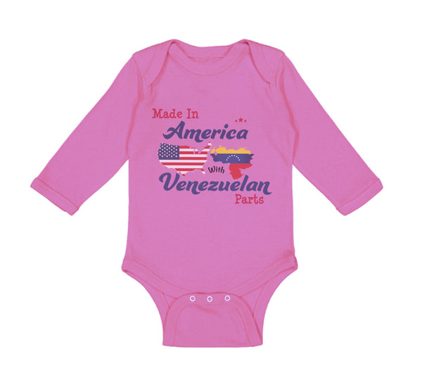 Long Sleeve Bodysuit Baby Made in America with Venezuelan Parts Cotton