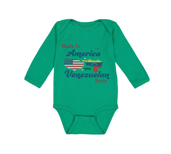 Long Sleeve Bodysuit Baby Made in America with Venezuelan Parts Cotton