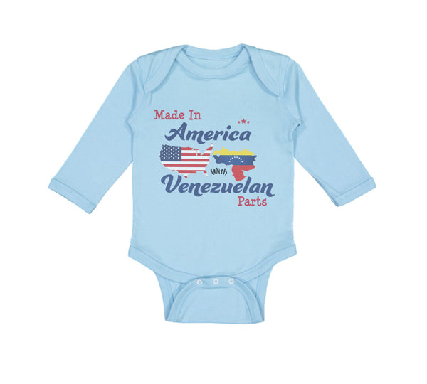 Long Sleeve Bodysuit Baby Made in America with Venezuelan Parts Cotton