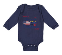 Long Sleeve Bodysuit Baby Made in America with Venezuelan Parts Cotton