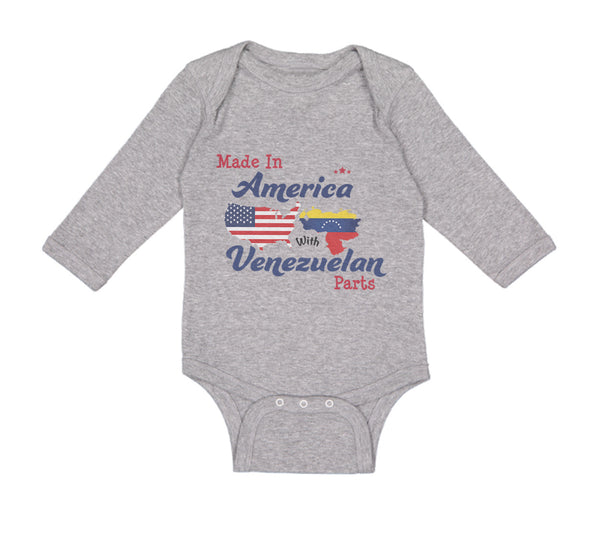 Long Sleeve Bodysuit Baby Made in America with Venezuelan Parts Cotton