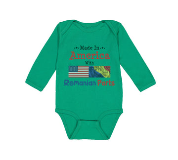 Long Sleeve Bodysuit Baby Made in America with Romanian Parts Boy & Girl Clothes