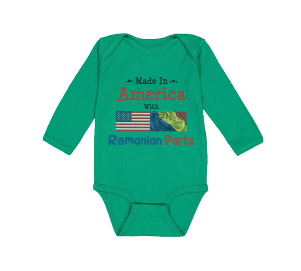 Long Sleeve Bodysuit Baby Made in America with Romanian Parts Boy & Girl Clothes