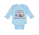 Long Sleeve Bodysuit Baby Made in America with Romanian Parts Boy & Girl Clothes