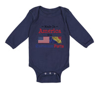 Long Sleeve Bodysuit Baby Made in America with Romanian Parts Boy & Girl Clothes