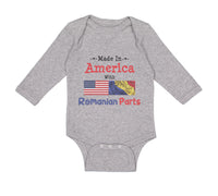 Long Sleeve Bodysuit Baby Made in America with Romanian Parts Boy & Girl Clothes