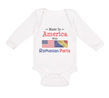 Long Sleeve Bodysuit Baby Made in America with Romanian Parts Boy & Girl Clothes