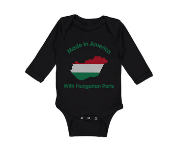 Long Sleeve Bodysuit Baby Made in America with Hungarian Parts Cotton