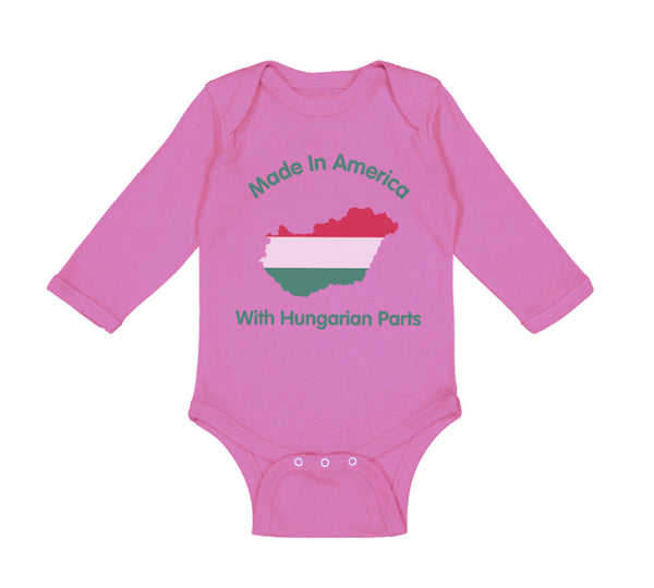 Long Sleeve Bodysuit Baby Made in America with Hungarian Parts Cotton