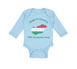 Long Sleeve Bodysuit Baby Made in America with Hungarian Parts Cotton