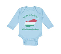 Long Sleeve Bodysuit Baby Made in America with Hungarian Parts Cotton