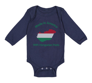 Long Sleeve Bodysuit Baby Made in America with Hungarian Parts Cotton