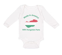 Long Sleeve Bodysuit Baby Made in America with Hungarian Parts Cotton