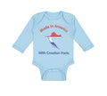 Long Sleeve Bodysuit Baby Made in America with Croatian Parts Boy & Girl Clothes