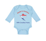 Long Sleeve Bodysuit Baby Made in America with Croatian Parts Boy & Girl Clothes