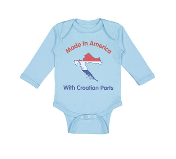 Long Sleeve Bodysuit Baby Made in America with Croatian Parts Boy & Girl Clothes