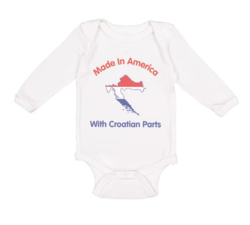 Long Sleeve Bodysuit Baby Made in America with Croatian Parts Boy & Girl Clothes