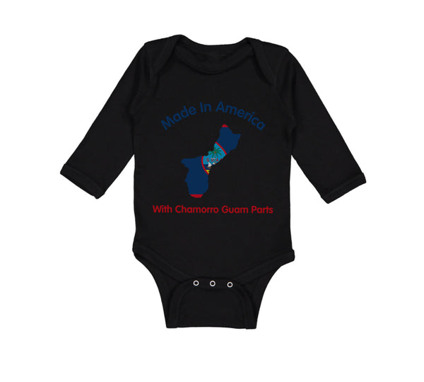 Long Sleeve Bodysuit Baby Made in America with Chamorro Guam Parts Cotton