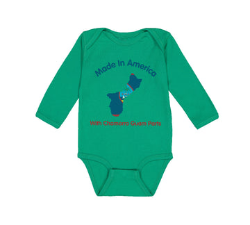 Long Sleeve Bodysuit Baby Made in America with Chamorro Guam Parts Cotton