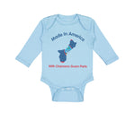 Long Sleeve Bodysuit Baby Made in America with Chamorro Guam Parts Cotton