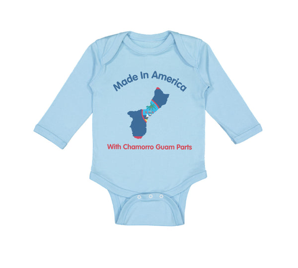 Long Sleeve Bodysuit Baby Made in America with Chamorro Guam Parts Cotton
