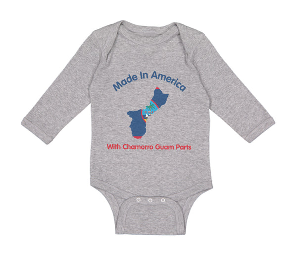 Long Sleeve Bodysuit Baby Made in America with Chamorro Guam Parts Cotton