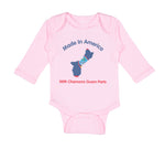 Long Sleeve Bodysuit Baby Made in America with Chamorro Guam Parts Cotton