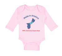 Long Sleeve Bodysuit Baby Made in America with Chamorro Guam Parts Cotton