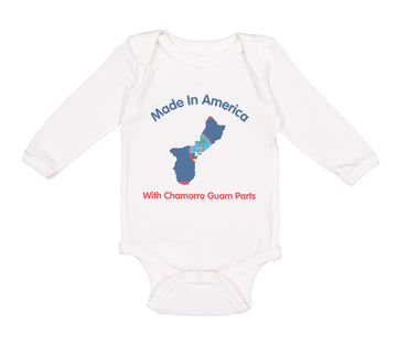 Long Sleeve Bodysuit Baby Made in America with Chamorro Guam Parts Cotton