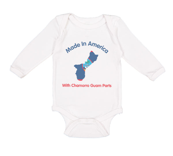 Long Sleeve Bodysuit Baby Made in America with Chamorro Guam Parts Cotton
