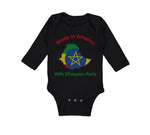 Long Sleeve Bodysuit Baby Made in America with Ethiopian Parts Cotton