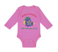 Long Sleeve Bodysuit Baby Made in America with Ethiopian Parts Cotton