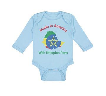 Long Sleeve Bodysuit Baby Made in America with Ethiopian Parts Cotton
