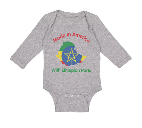 Long Sleeve Bodysuit Baby Made in America with Ethiopian Parts Cotton