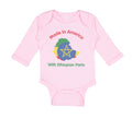 Long Sleeve Bodysuit Baby Made in America with Ethiopian Parts Cotton