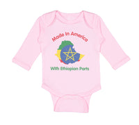 Long Sleeve Bodysuit Baby Made in America with Ethiopian Parts Cotton