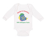 Long Sleeve Bodysuit Baby Made in America with Ethiopian Parts Cotton