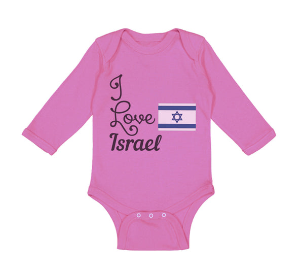 Long Sleeve Bodysuit Baby I Love Israel Boy & Girl Clothes Cotton
